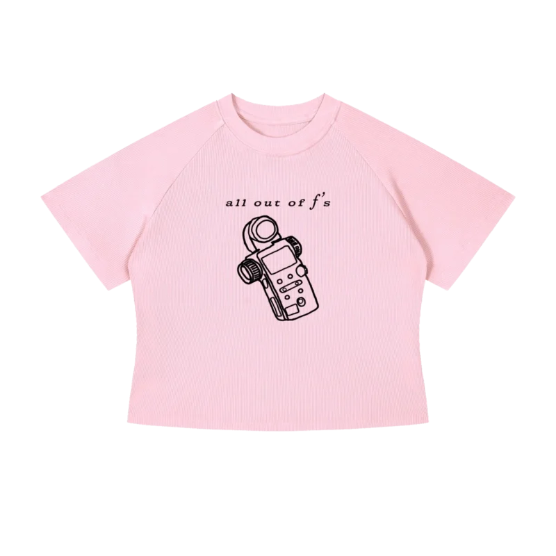 All Out Of F's Crop Top – Pink, front