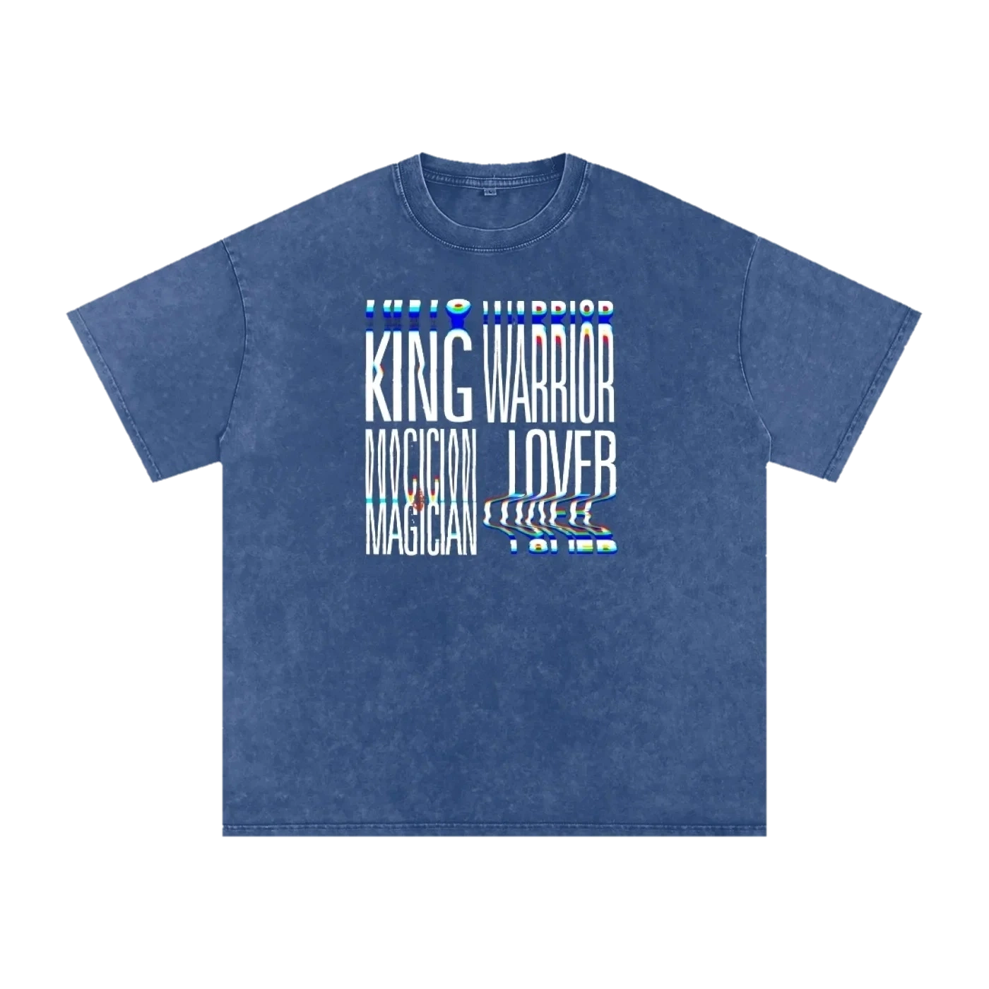 King Warrior Magician Lover Tee – Dark Blue, front