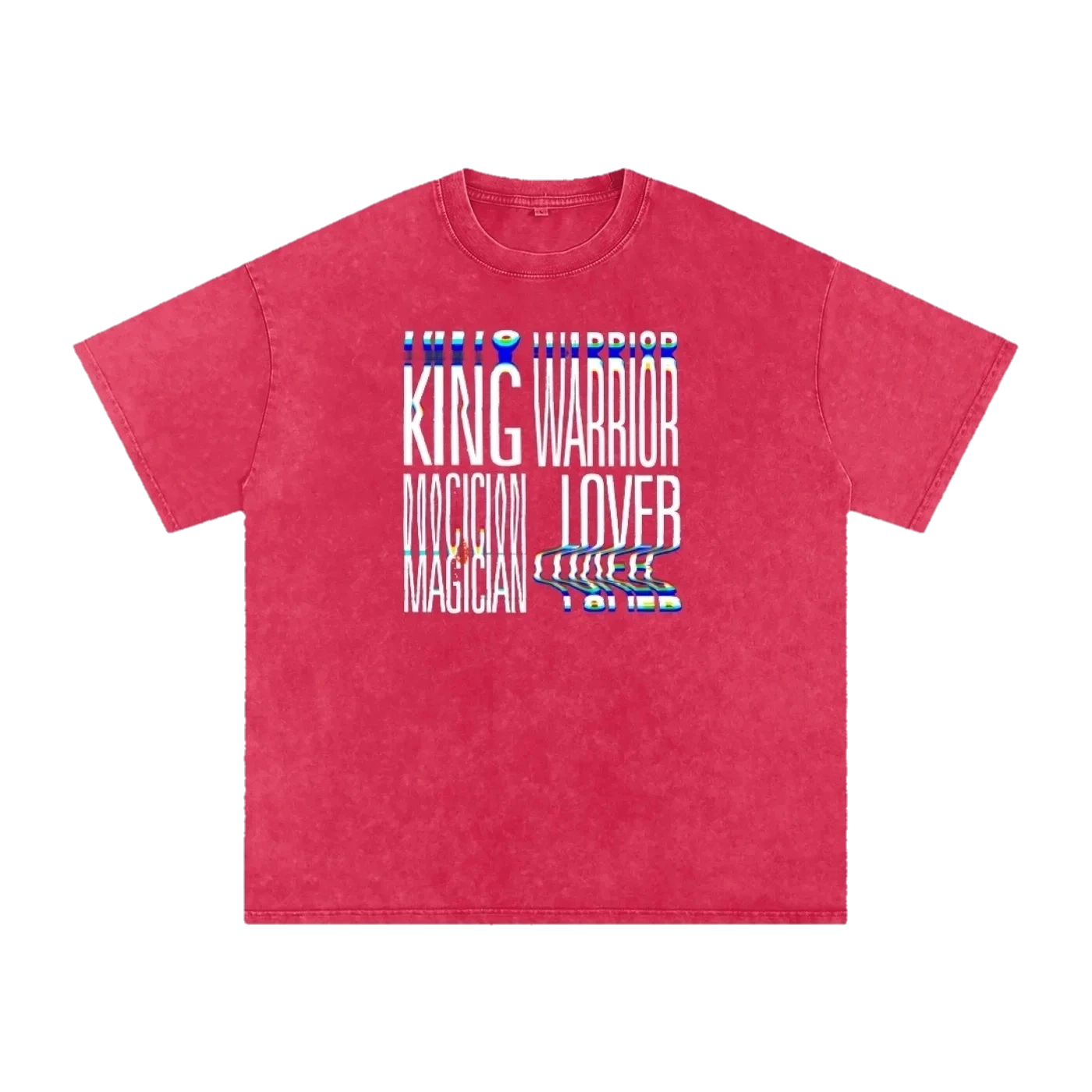 King Warrior Magician Lover Tee – Dark Red, front