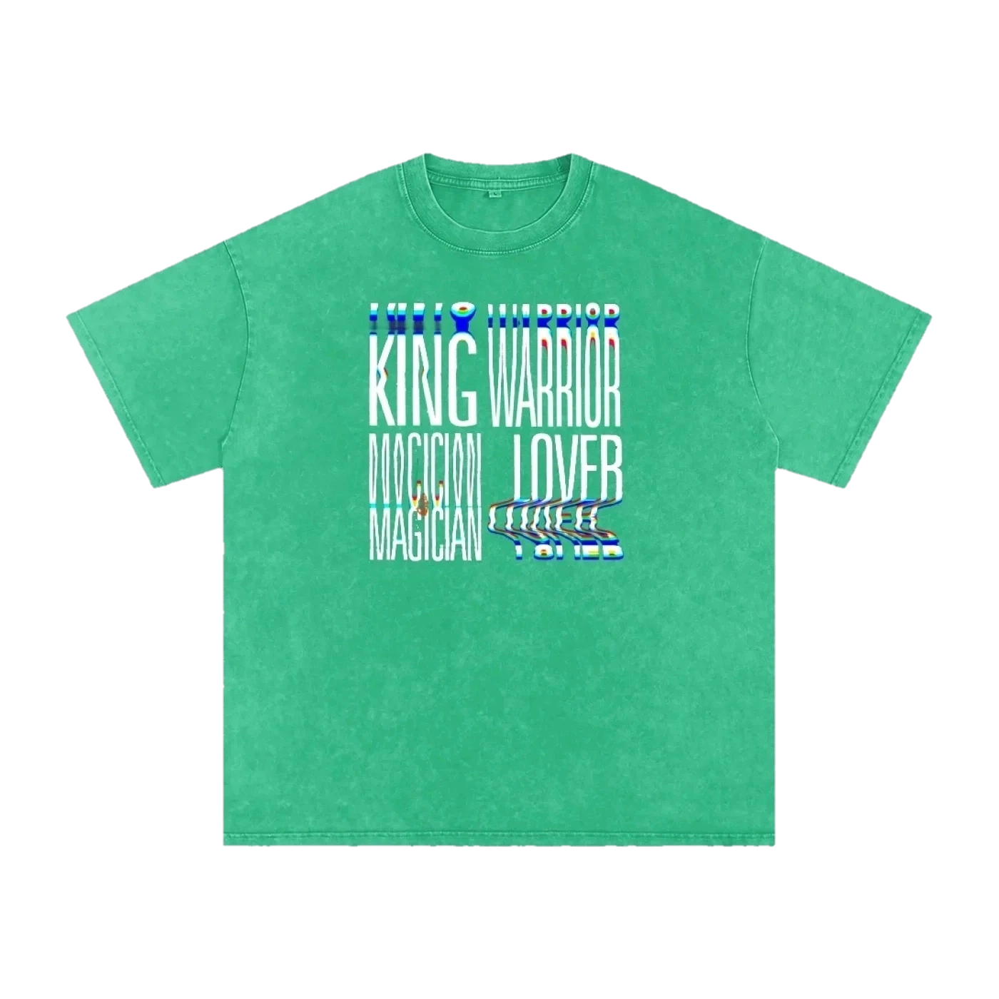 King Warrior Magician Lover Tee – Grass Green, front